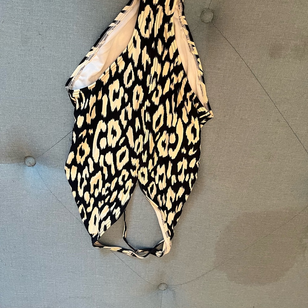 Proenza Schouler Black and Cream One Piece Swimsuit